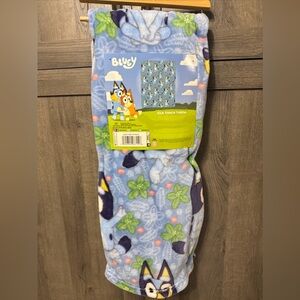 New Bluey Time To Frolic 40" x 50" Blue Soft Plush Throw Blanket On Hanger & Tag